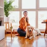 chair person dog potted plant